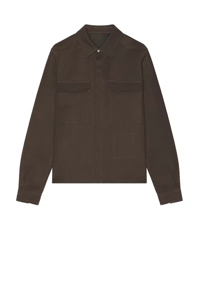 Rick Owens Cropped Work Shirt In Ash