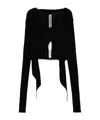 Rick Owens Cropped Wrap-design Cardigan In Black