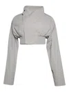 Rick Owens Cropped Zip-front Bomber Jacket In Gray