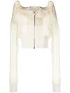 Rick Owens Cropped Zip-up Jacket In Neutrals