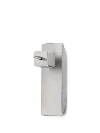 Rick Owens Crystal Beveled Earrings In Silver