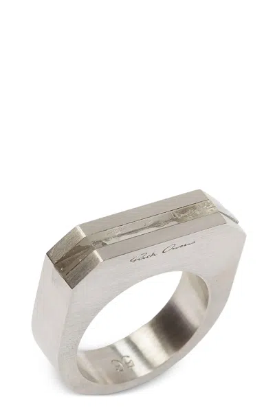 Rick Owens 'crystal Hollywood' Ring In Silver