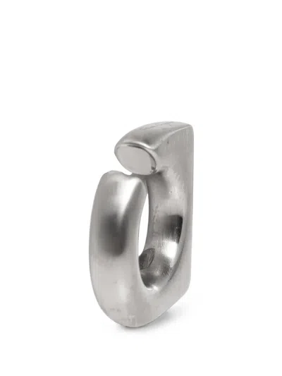 Rick Owens Crystal Prong Geometric Earrings In Silver