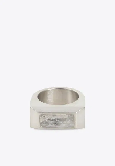RICK OWENS CRYSTAL PYRAMID BRASS RING