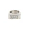 Rick Owens Crystal Pyramid Ring Engraved Detail In Metallic
