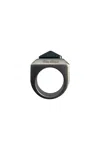 Rick Owens Crystal Pyramid Ring In Brown