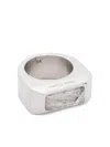 Rick Owens Crystal Pyramid Ring In Grey