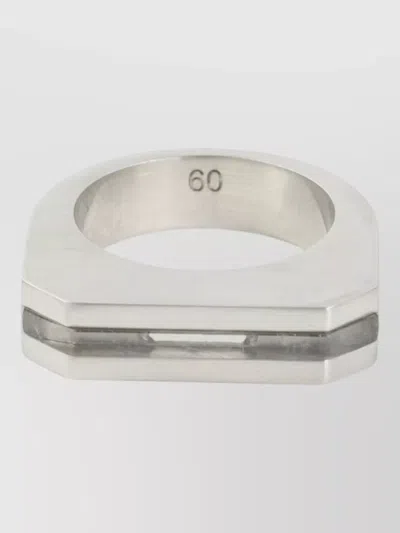 Rick Owens Crystal Ring Hollywood Two Tone Geometry In Metallic