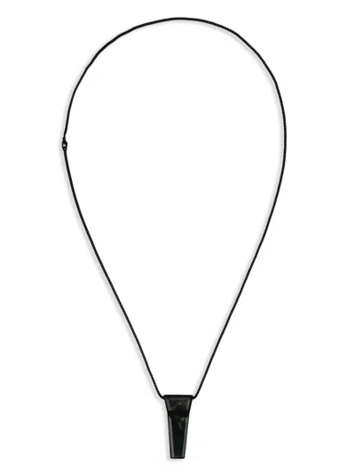 Rick Owens Crystal Trunk Charm Necklace In Black