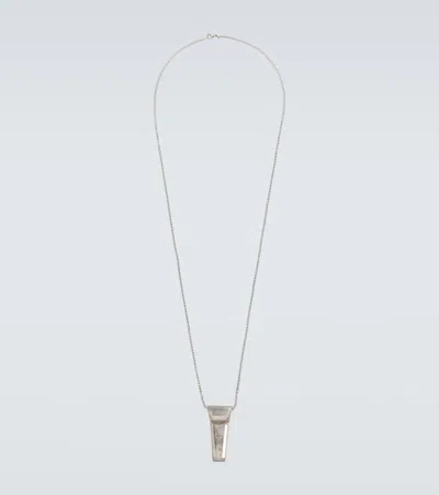 Rick Owens Crystal Trunk Charm Pendant Necklace In Metallic
