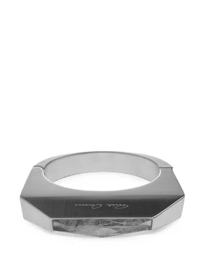 Rick Owens Crystal-embellished Pyramid Bracelets In Metallic