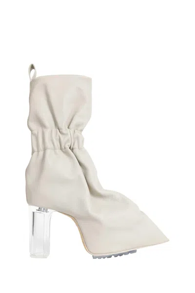 Rick Owens Cuffed Taquito Ankle Boots In White