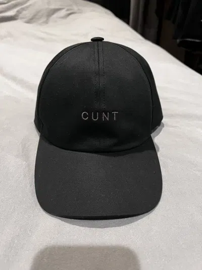 Pre-owned Rick Owens “cunt” Hat S/s 23 In Black