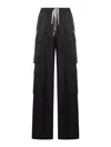 Rick Owens Womens Black Cargobelas Wide-leg Satin Trousers In Black