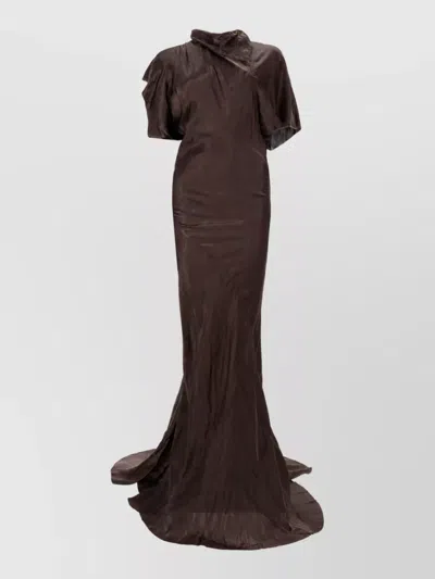 Rick Owens Cupro Maxi Dress In Burgundy