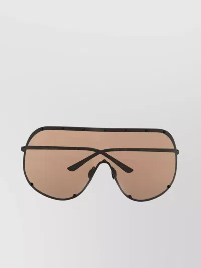 Rick Owens Curved Lens Shield Sunglasses In Cream