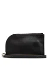 Rick Owens Curved Zip Leather Wallet In Black