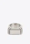 Rick Owens Men's Cut Beveled Ring In Metallic