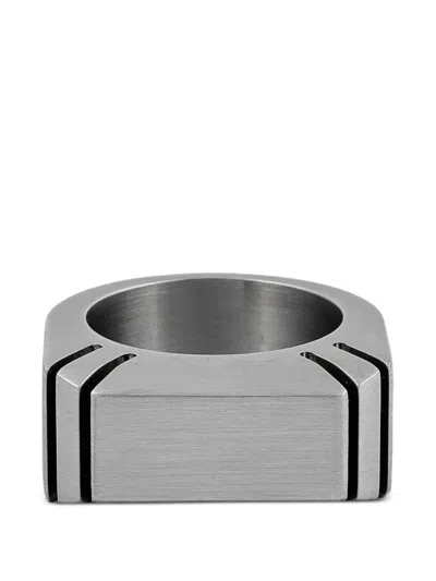 Rick Owens Cut Beveled Ring In Silver