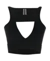 Rick Owens Sling Cut-out V-neck Crop Top In Black