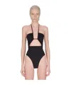 Rick Owens Prong Bather One-piece Swimsuit In Black