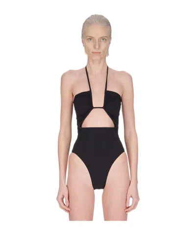 Rick Owens Hollywood Prong Swimsuit In Black