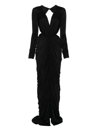 Rick Owens Cut-out Draped Dress In Black