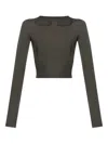Rick Owens Cut-out Long-sleeve Top In Brown