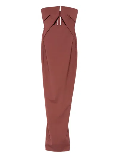 Rick Owens Cut-out Midi Dress In Brown