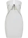 Rick Owens Prong Mini Dress Cut-out Detail In White