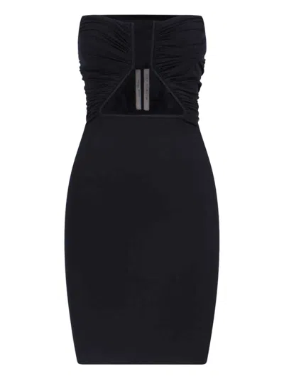 Rick Owens Cut-out Mini Sheath Dress In Black
