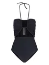 Rick Owens Prong Bather One-piece Swimsuit In Black  