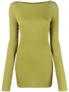 Rick Owens Cut-out Ribbed Jumper In Green
