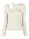 Rick Owens Cut-out Ribbed Top In White