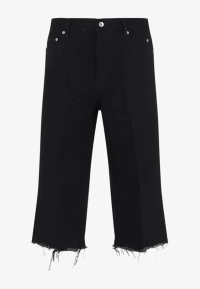 Rick Owens Cutoffs Cropped Jeans In Black