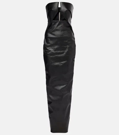 RICK OWENS PRONG CUTOUT COTTON-BLEND COCKTAIL DRESS