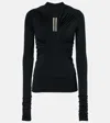 Rick Owens Black Hollywood Jersey Ls Prong T-shirt In Black