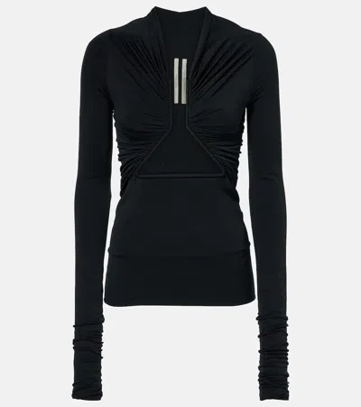 RICK OWENS CUTOUT CUPRO JERSEY TOP