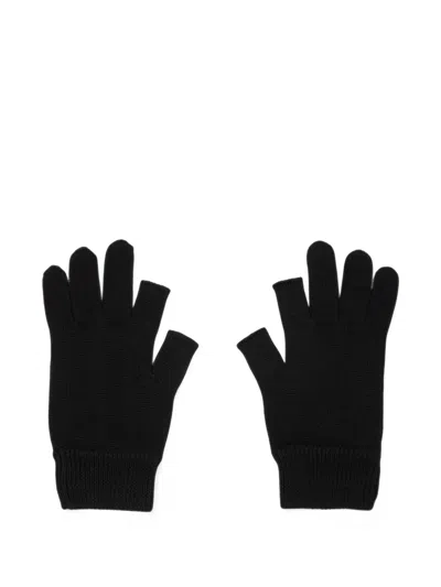 Rick Owens Cut-out Knit Gloves In Black
