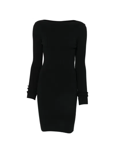 Rick Owens Cut-out Ribbed Mini Dress In Black