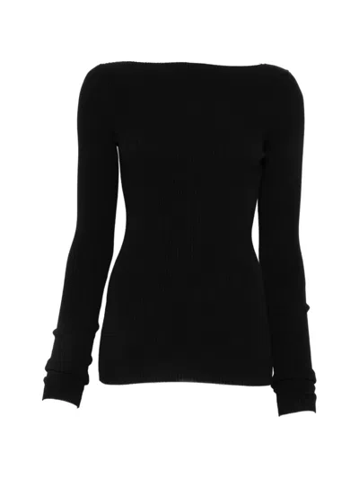 Rick Owens Cut-out Ribbed-knit Top In Black