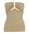 Rick Owens Beige Solid Strapless Top In Brown