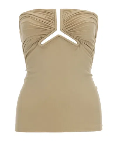RICK OWENS RICK OWENS RUCHED STRAPLESS TOP