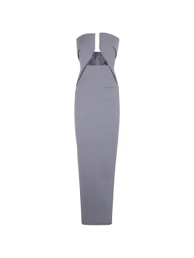 Rick Owens Cut-out Strapless Dress In Blue