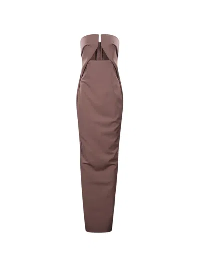 Rick Owens Cut-out Strapless Maxi Dress In Red