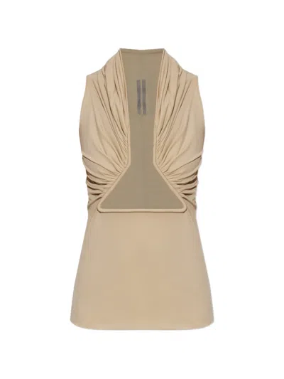 Rick Owens Cut-out-detail Top In Neutral
