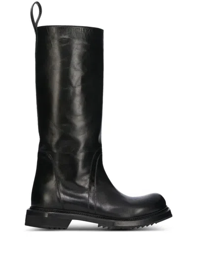Rick Owens Cyclops Leather Knee-high Boots In Black