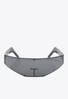 Rick Owens Cyclops Geometric Sunglasses Metal Frames In Gray