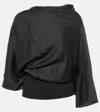 Rick Owens Cylinder Draped Jersey Top In Black