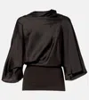 Rick Owens Charmeuse Viscose Cylinder Neck Top Jackets Black In Black